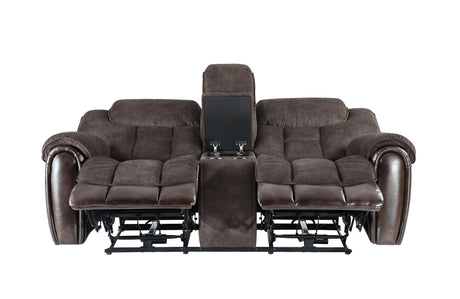 Apollo - Dual Power Console Loveseat - Black