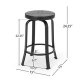 Modern Industrial Counter Stool Set With Swivel Function