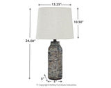 Mahima - Paper Table Lamp (Set of 2) - Black / White