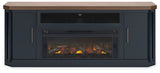 Landocken - 83" TV Stand With Electric Fireplace - Two-tone