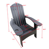 Outdoor Or Indoor Wood Adirondack Chair With An Hole To Hold Umbrella, On The Arm