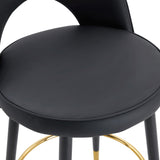 Modern Upholstered 360° Rotatable Bar Chair With Metal Legs For Dining Room (Set of 2)