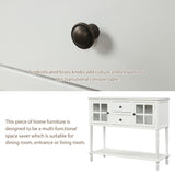 Hearth & Haven Stella Buffet Storage Cabinet With Bottom Shelf, White