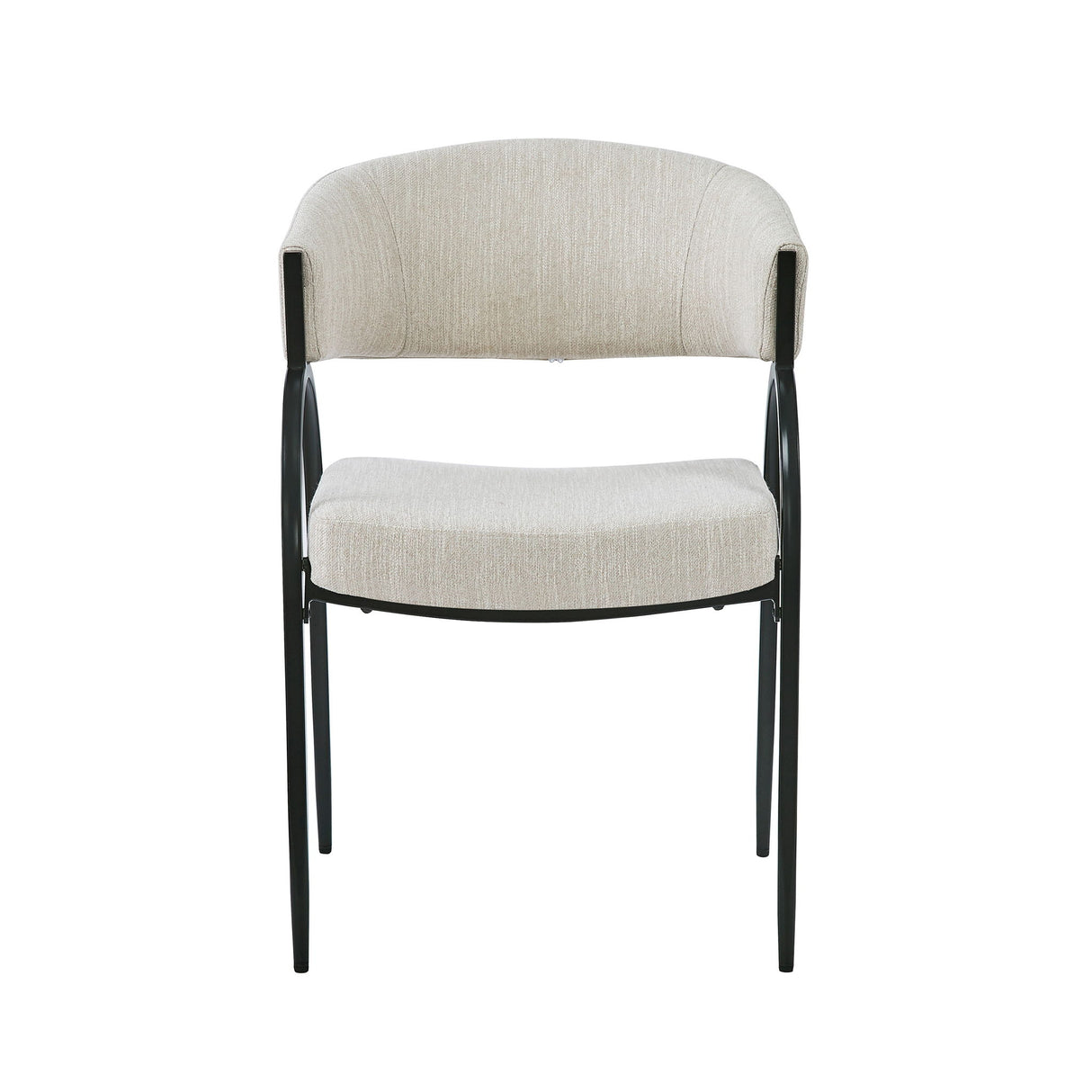 Contemporary Upholstered Dining Chairs With Metal Legs (Set of 2)