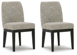 Burkhaus - Dining UPH Side Chair (Set of 2) - Beige / Dark Brown