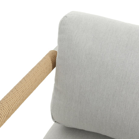 Oriana - Aluminum Outdoor Patio Armchair With Thick Cushions - Light Gray