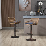 Modern Swivel Bar Stools Adjustable Counter Chairs With Footrest (Set of 2)