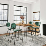 Nature's Edge - 5 Piece Counter Set With Modern Barstools - Natural