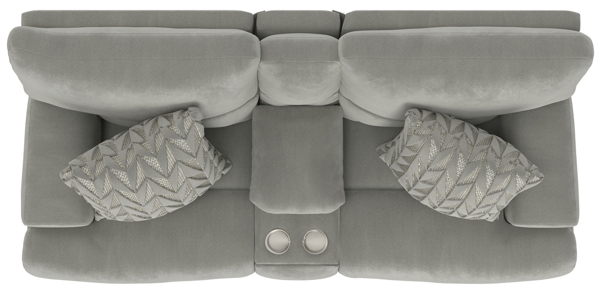 Renaldo - Power Lay Flat Recline Console Loveseat With Zero Gravity - Stone