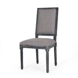 French Country Style Dining Chair With Upholstered Seating And Fluted Legs