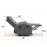 Cozy Electric Power Lift Recliner Chair Sofa For Elderly With Vibration Massage And Lumbar Heat