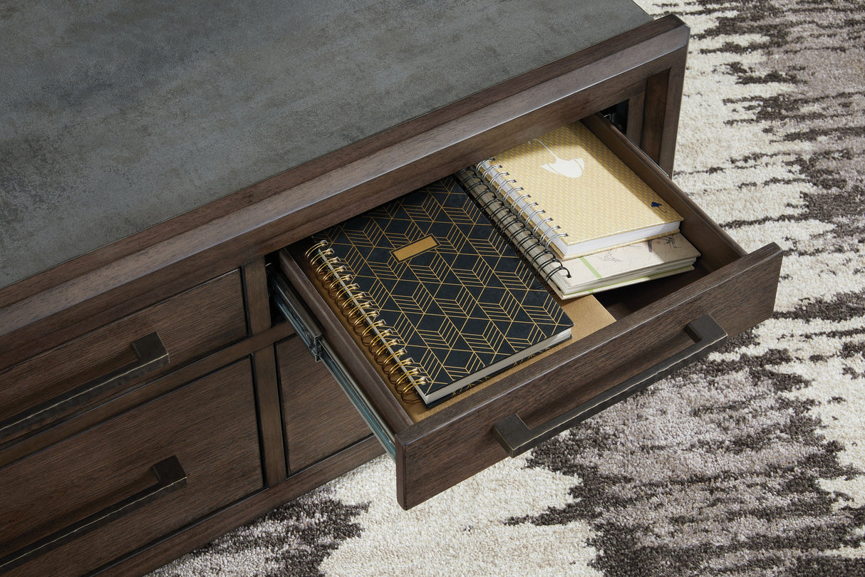 Kallenny - Brown / Gray - Square Cocktail Table