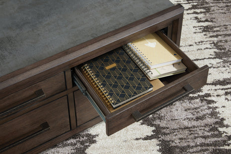 Kallenny - Brown / Gray - Square Cocktail Table