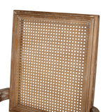Elegant French Country Style Dining Chair With Cane Backrest