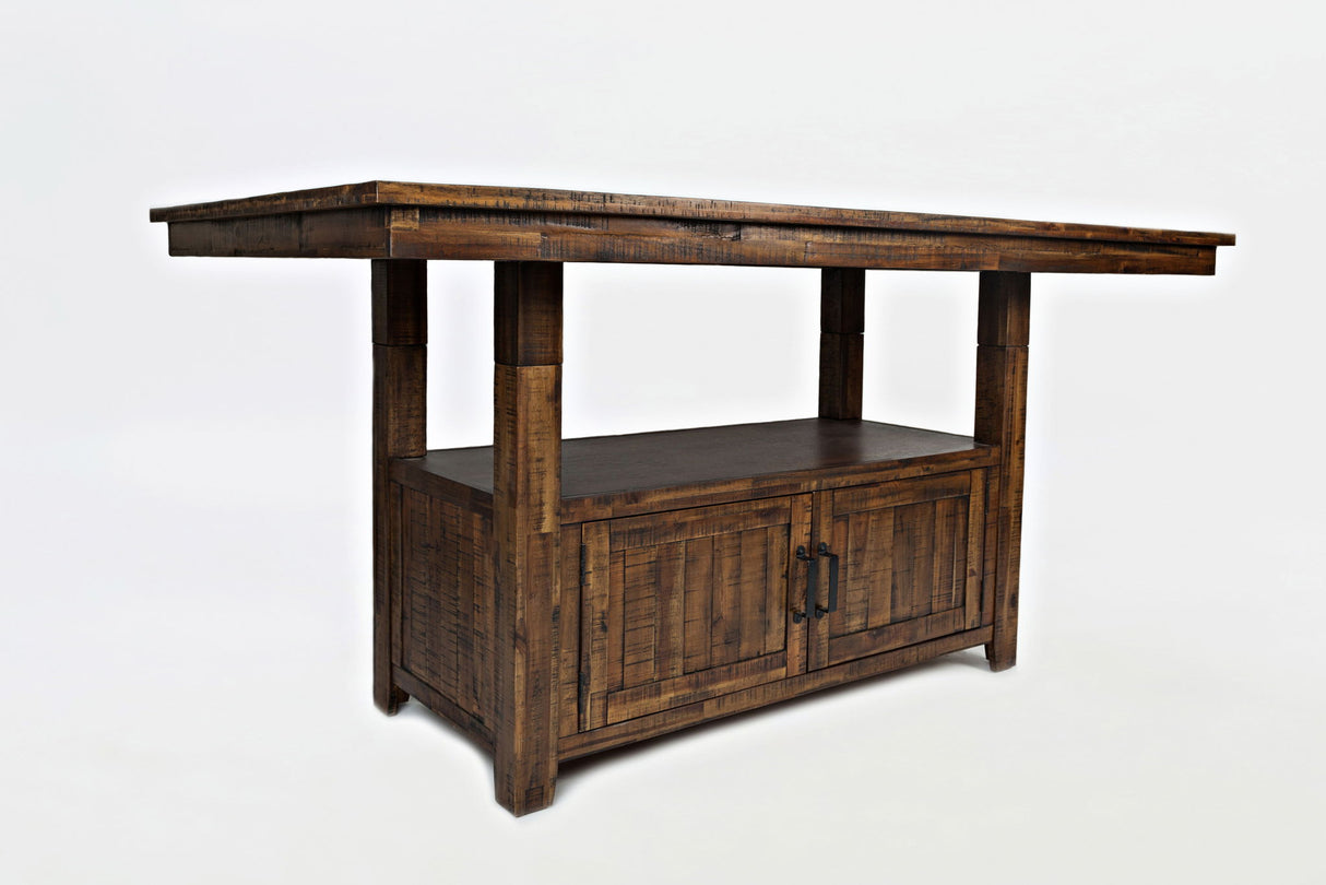 Cannon Valley - High-Low Dining Table - Distressed Medium Brown