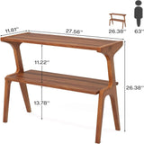 Narrow End Table With 2 Tier Shelf - Cherry