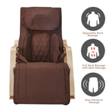 Comfortable Relax Rocking Chair With Full Massage Function Cotton Fabric Air Pressure - Brown