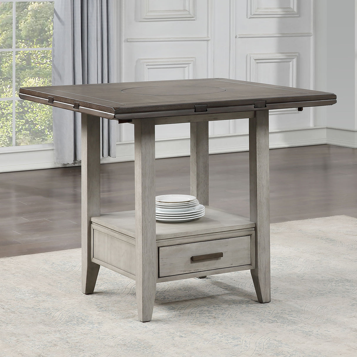 Abacus - Drop Leaf Counter Table - Dark Brown
