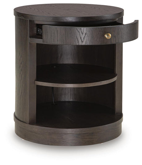 Leighmour - Accent Table - Dark Brown