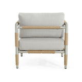 Oriana - Aluminum Outdoor Patio Armchair With Thick Cushions - Light Gray