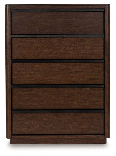 Dilenno - Dark Brown - Five Drawer Chest