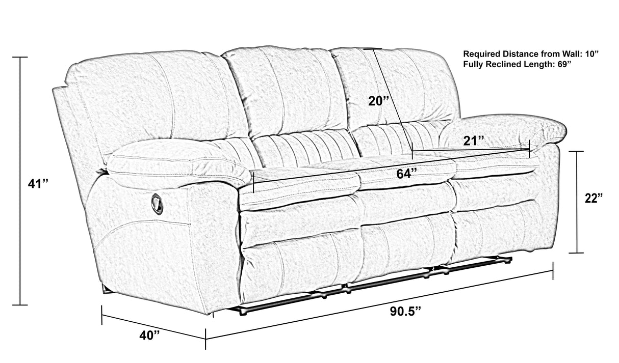 Reyes - Power Lay Flat Reclining Sofa