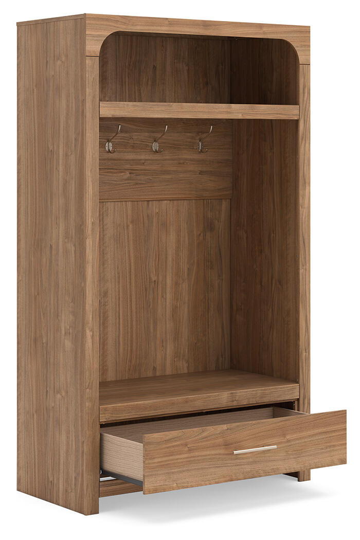 Dovander - Hall Tree With Storage Bench - Brown