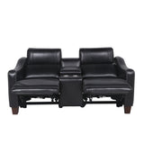 Giorno - Dual Power Console Loveseat - Black