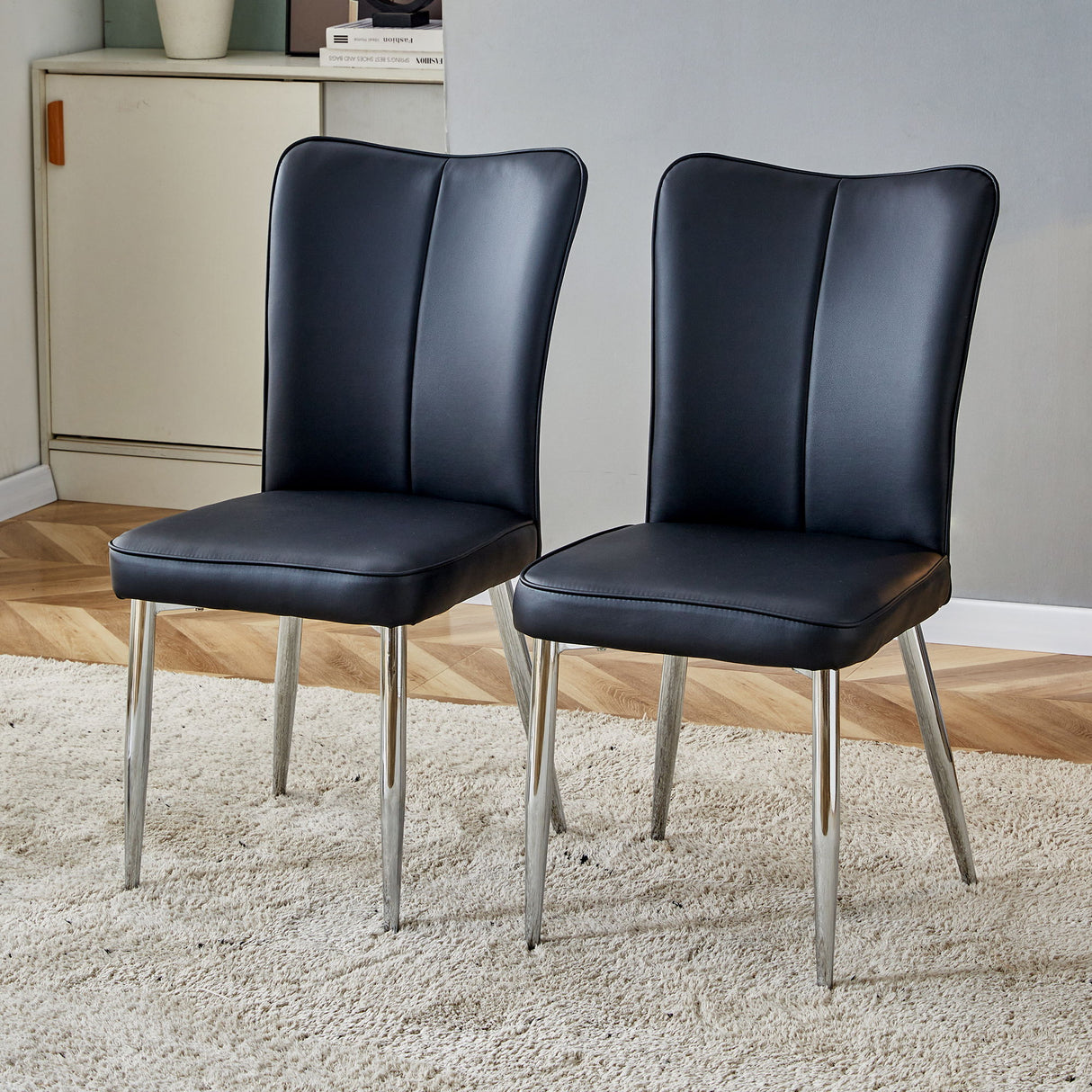Modern Minimalist Dining Chairs With Metal Legs
