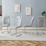 Modern Dining Chairs With Padded Seat, Metal Legs