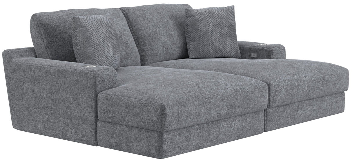 Cozy - 2 Piece Double Wide Chaise With USB Charging Ports