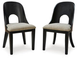 Rowanbeck - Dining Upholstered Side Chair (Set of 2) - Gray / Black