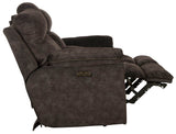 Sedona - Power Headrest Lay Flat Reclining Console Loveseat With Storage & Cupholders