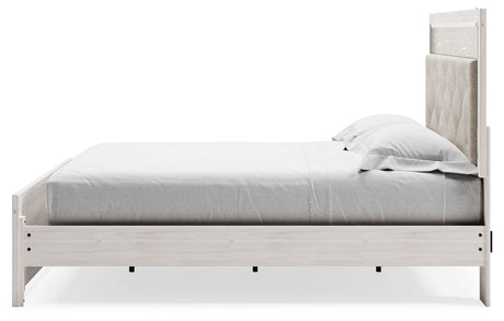 Altyra - White - King Panel Bed With Upholstered Headboard