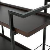 Modern Industrial Bar Cart With Shelving And Casters