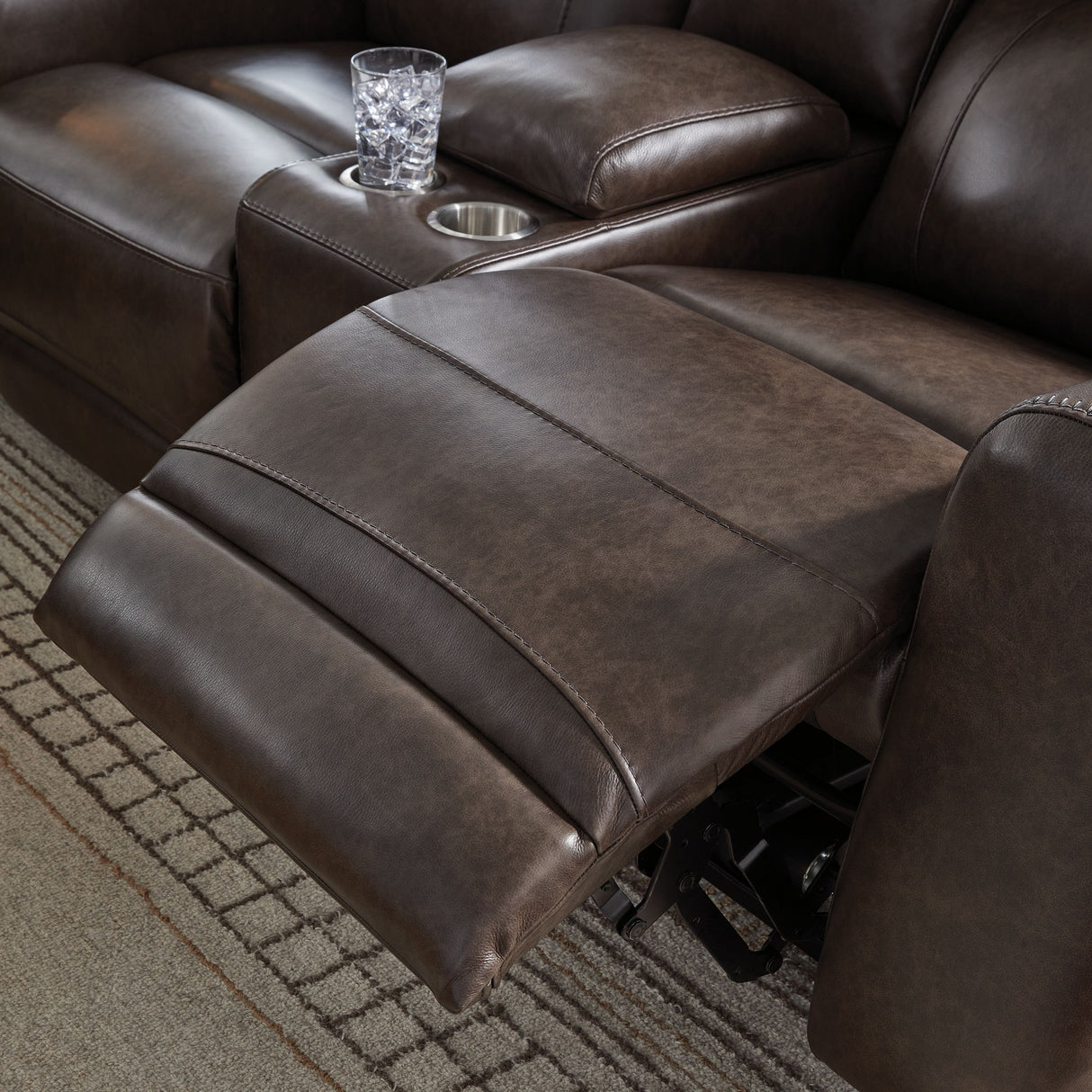 Crossplex - Smoke - Power Recline Loveseat / Console / Adjustable Headrest
