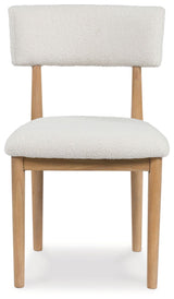 Sawdyn - White / Light Brown - Dining Upholstered Side Chair (Set of 2)