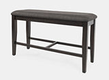 American Rustics - Upholstered Counter Bench - Rustic Brown