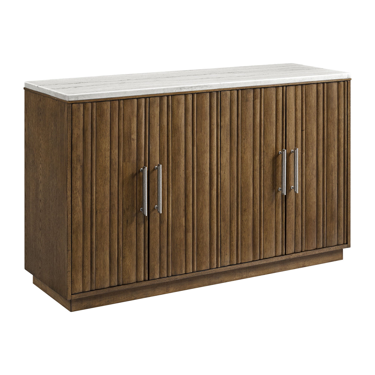 Carmela - Server With White Marble, Power And USBC - Brown