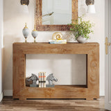 Narrow Entryway Storage Console Table With Open Shelf