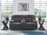 Observation - Steel - Double Reclining Power Loveseat With Console