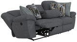 Trifecta - Sofa With 3 Recliners And Drop Down Table - Smoke