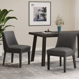 Modern Dining Chair With Durable Fabric Upholstery And Sturdy Wooden Frame (Set of 2)