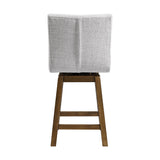 Carmela - Swivel Counter Chair (Set of 2) - Brown / Light Gray Linen