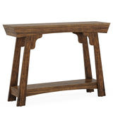 Console Table With 2 Tier Storage - Rustic Brown
