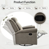 360 Degrees Swivel Recliner Manual Rocking Recliner Home With Adjustable Backrest