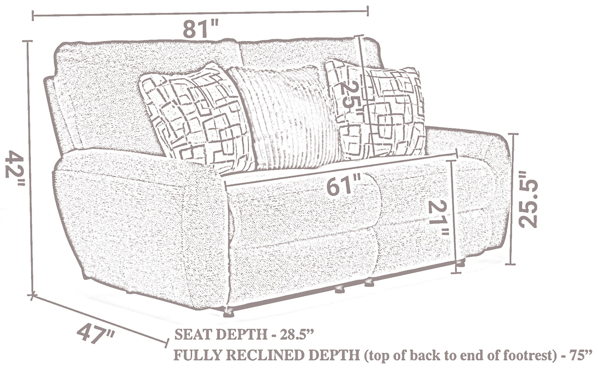 Maxwell - Power Deep Seat Reclining Loveseat - Cream