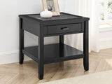 Garvine - Sintered Stone End Table - Black