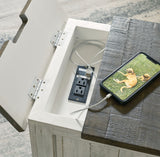 Havalance - Chair Side End Table - White / Gray