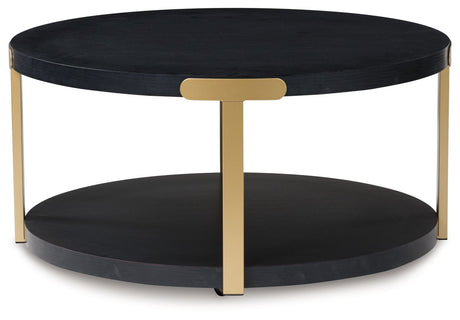 Shylore - Black / Brass Finish - Occasional Table Set (Set of 3)